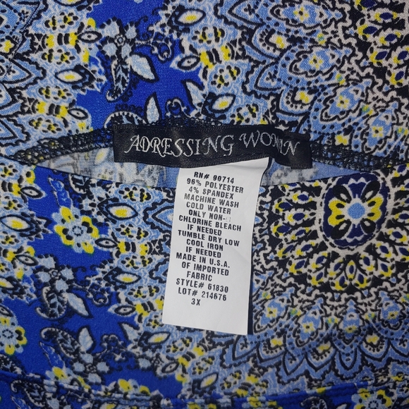 Palazzo pants 3XL blue flower print - Picture 2 of 7